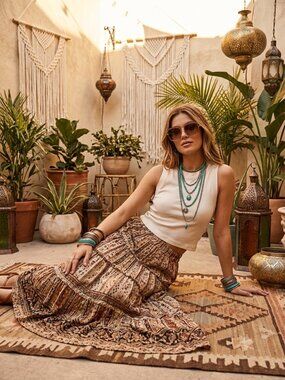 La‎ Miel Taupe Tank Top Ribbed Sleeveless Crew Neck